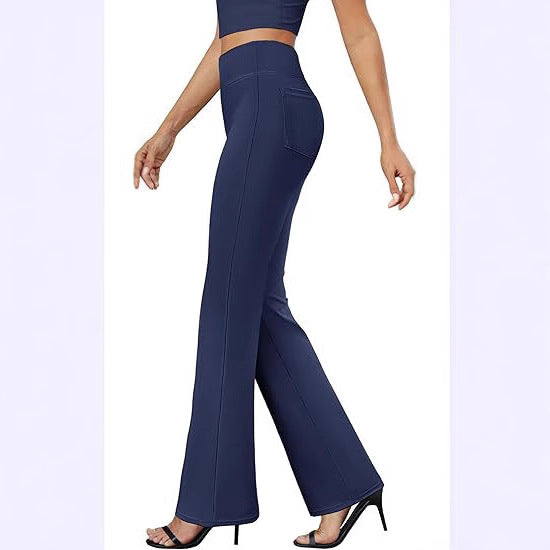 Business-Casual High-Waisted Stretch Trousers for Women
