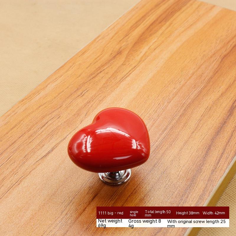 Wardrobe Drawer Cabinet Door Color Heart-shaped Ceramic Handle