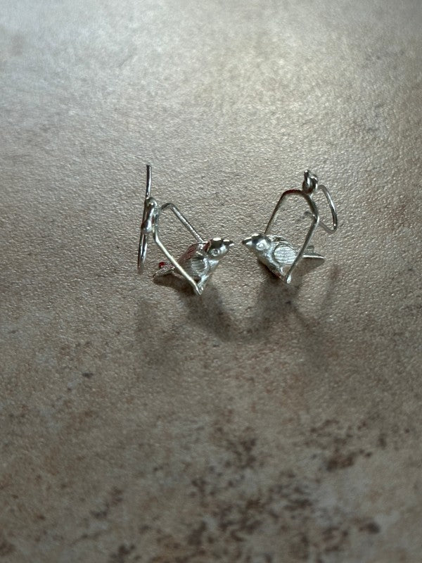 3 Dimension Bird Earrings on Hook