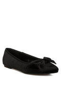 Pothos Luxurious Velvet Bow Ballerinas