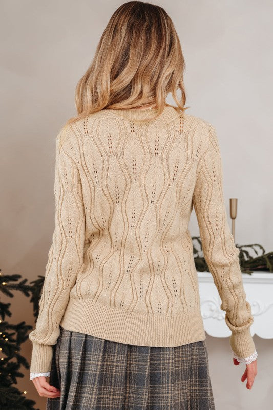 Abigail Lace Patchwork Sleeve Sweater