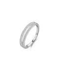 S925 Sterling Silver Double-layer Gang Drill Inlaid Ring