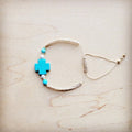 Adjustable Woven Cross Turquoise Braided Bracelet