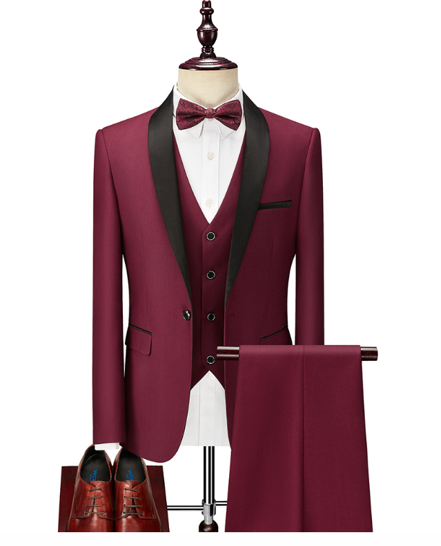 Men's Slim Fit Black Suit Jacket for Business and Weddings