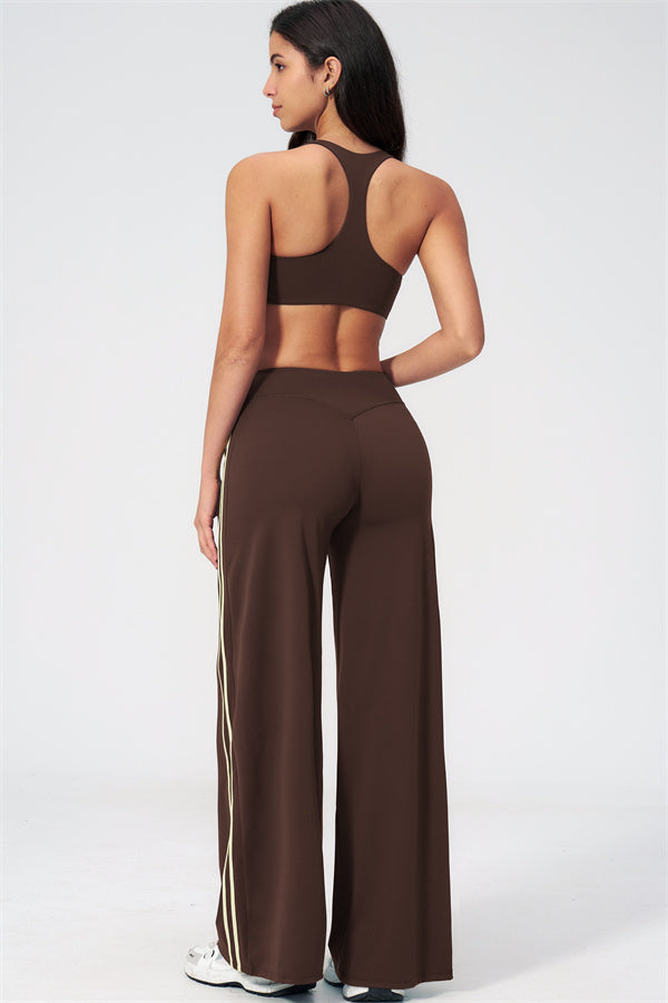 The Evoke Racerback Sports Bra Straight Leg Pants 2-Piece Set