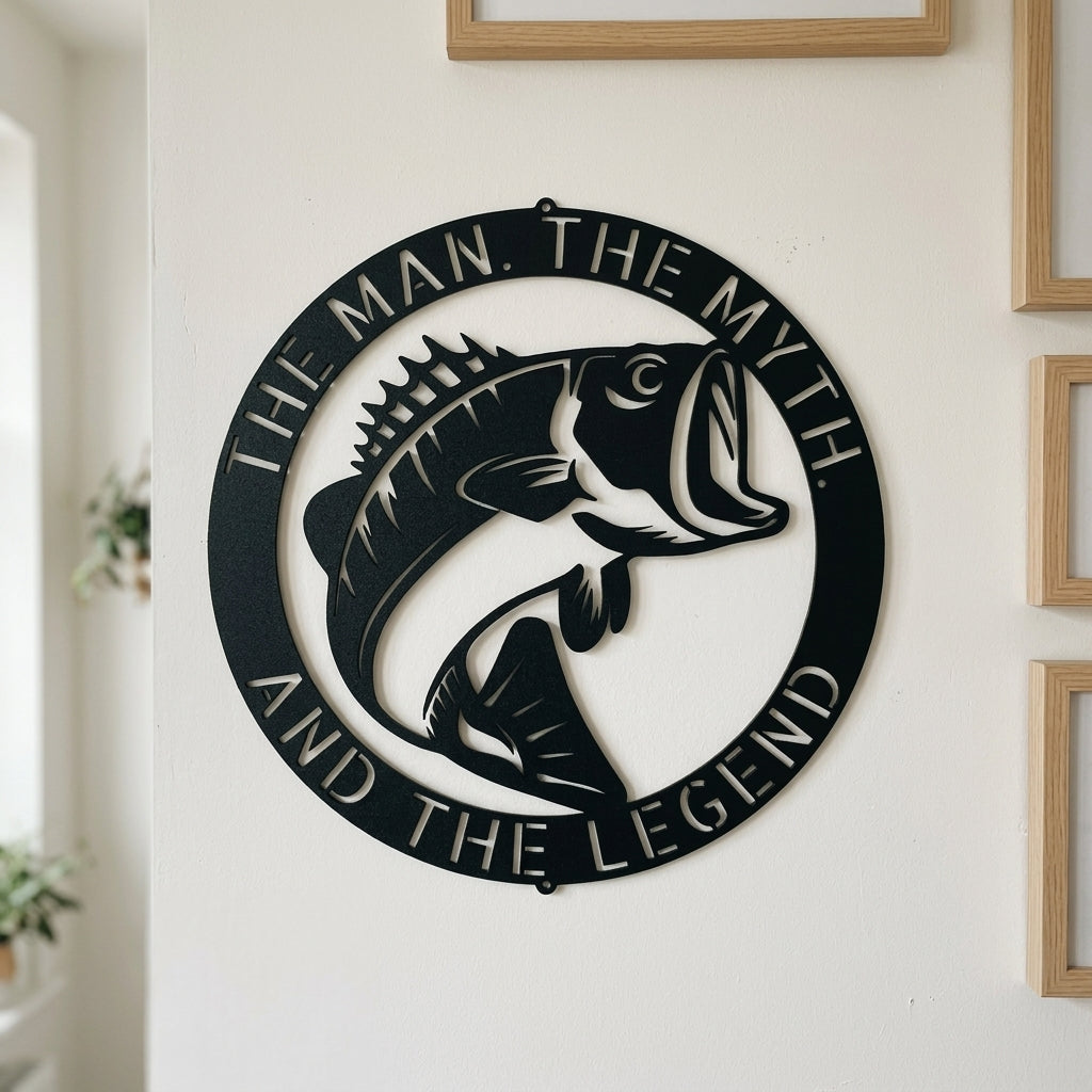 Custom Metal Wall Art - Personalized Bass Monogram