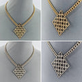 Gold or Silver Finish Diamond Shape Laser cut Pend