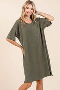 Mittoshop Urban Rib Knit Short Sleeve Tee Dress