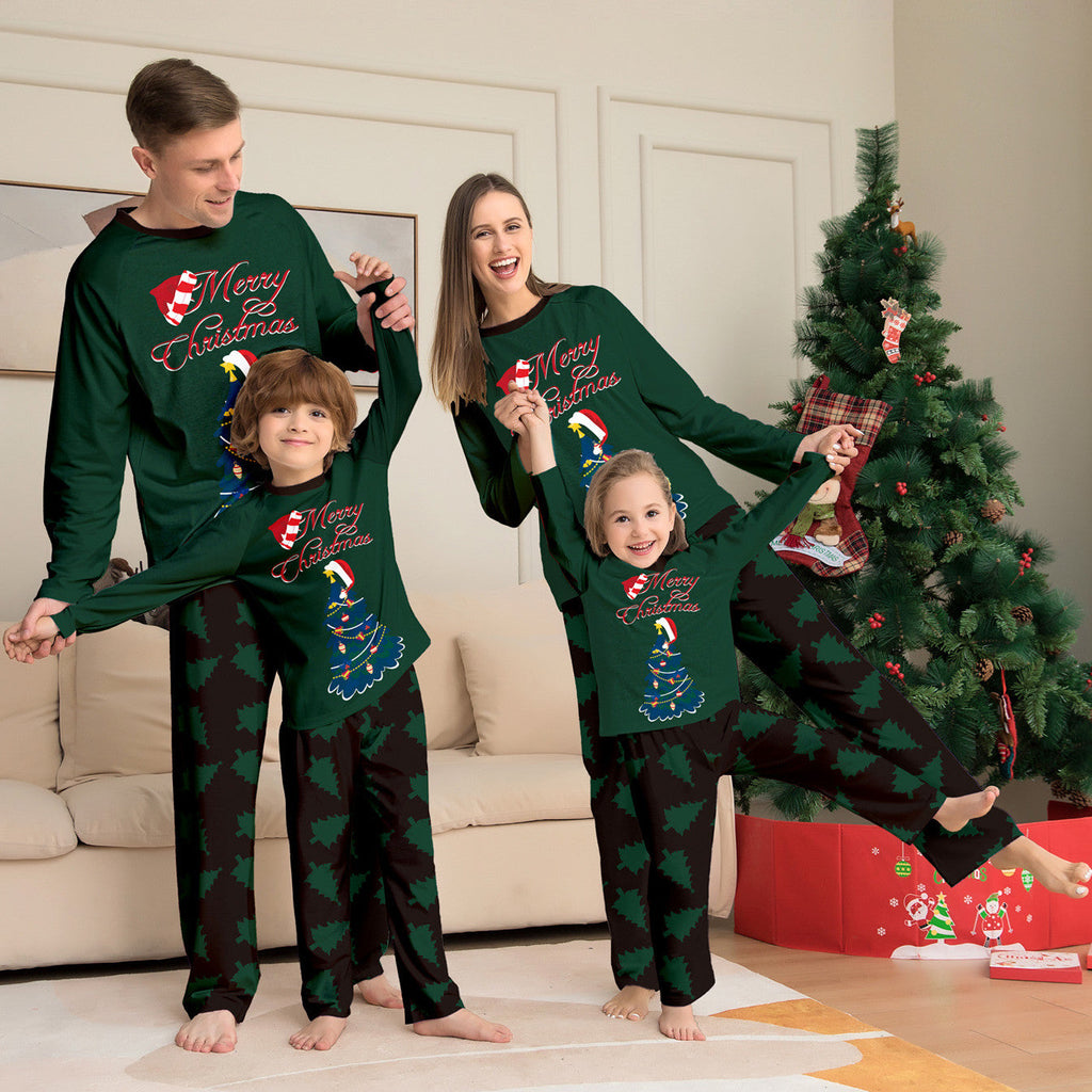 Tree Printed Long-sleeved Homewear Pajamas
