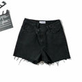 Asymmetrical Slanted Denim Shorts