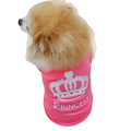 Dog Clothing Pet Supplies Vest Summer Crown T-shirt Pink Pet Cat And Dog Print Cotton Vest Puppy Princess Costume Pet Clothing#E
