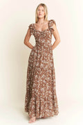 Jade By Jane Ruffle Sleeve Tiered Maxi Dress