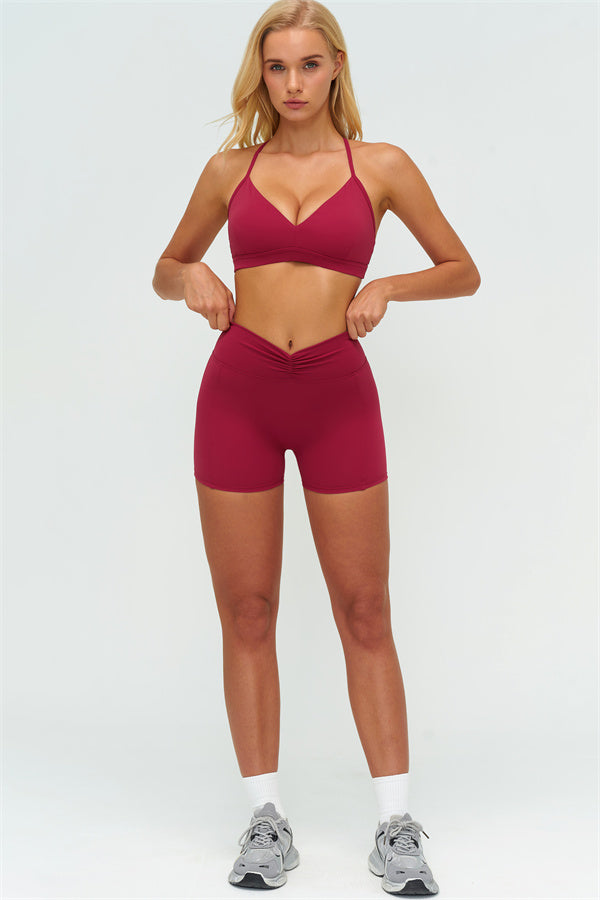 The Lushness Y-Back Sports Bra Shorts 2-Piece Set
