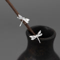 Dragonfly Stud Earrings Sterling Silver Elegance