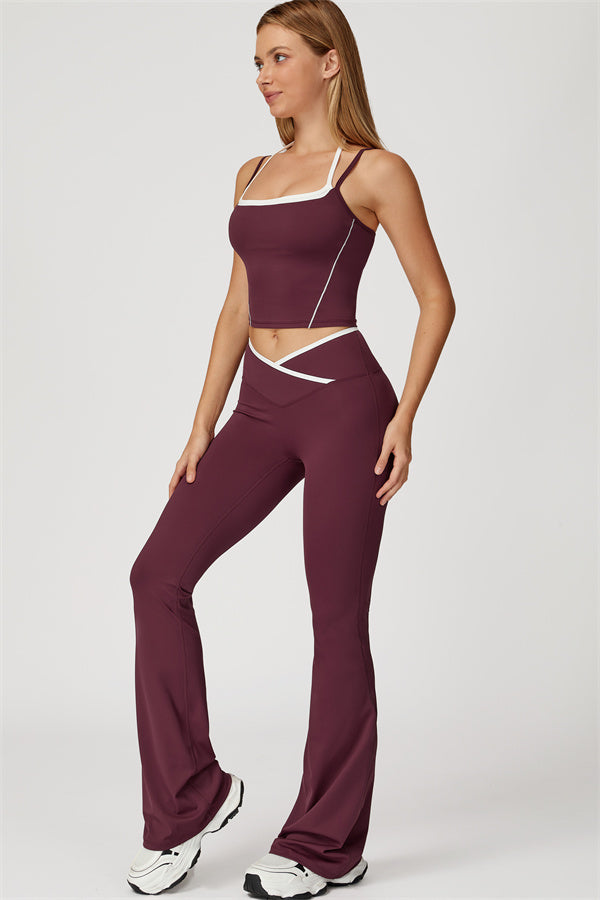 The Radiant Crop Top Flared Leggings 2-Piece Set