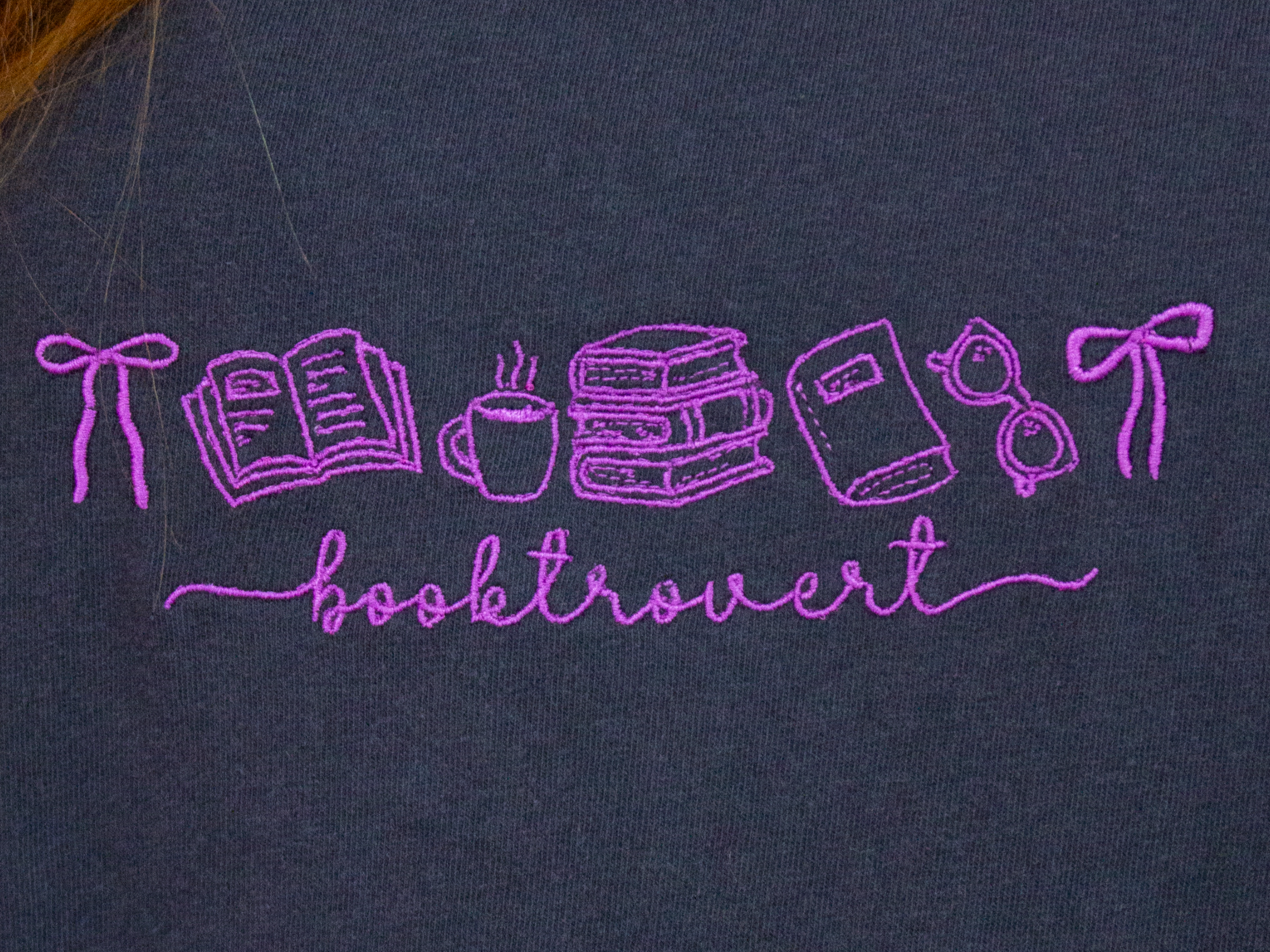 “Booktrovert” Embroidered Shirt