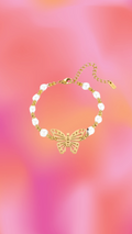 Pearly Titanium Butterfly Bracelet
