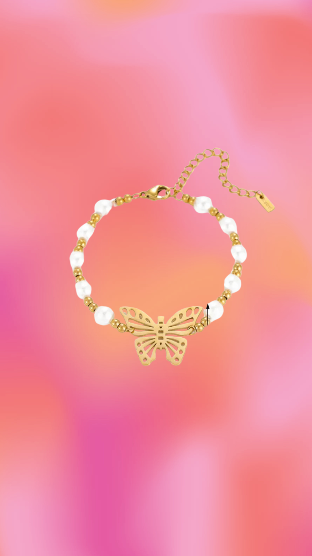 Pearly Titanium Butterfly Bracelet