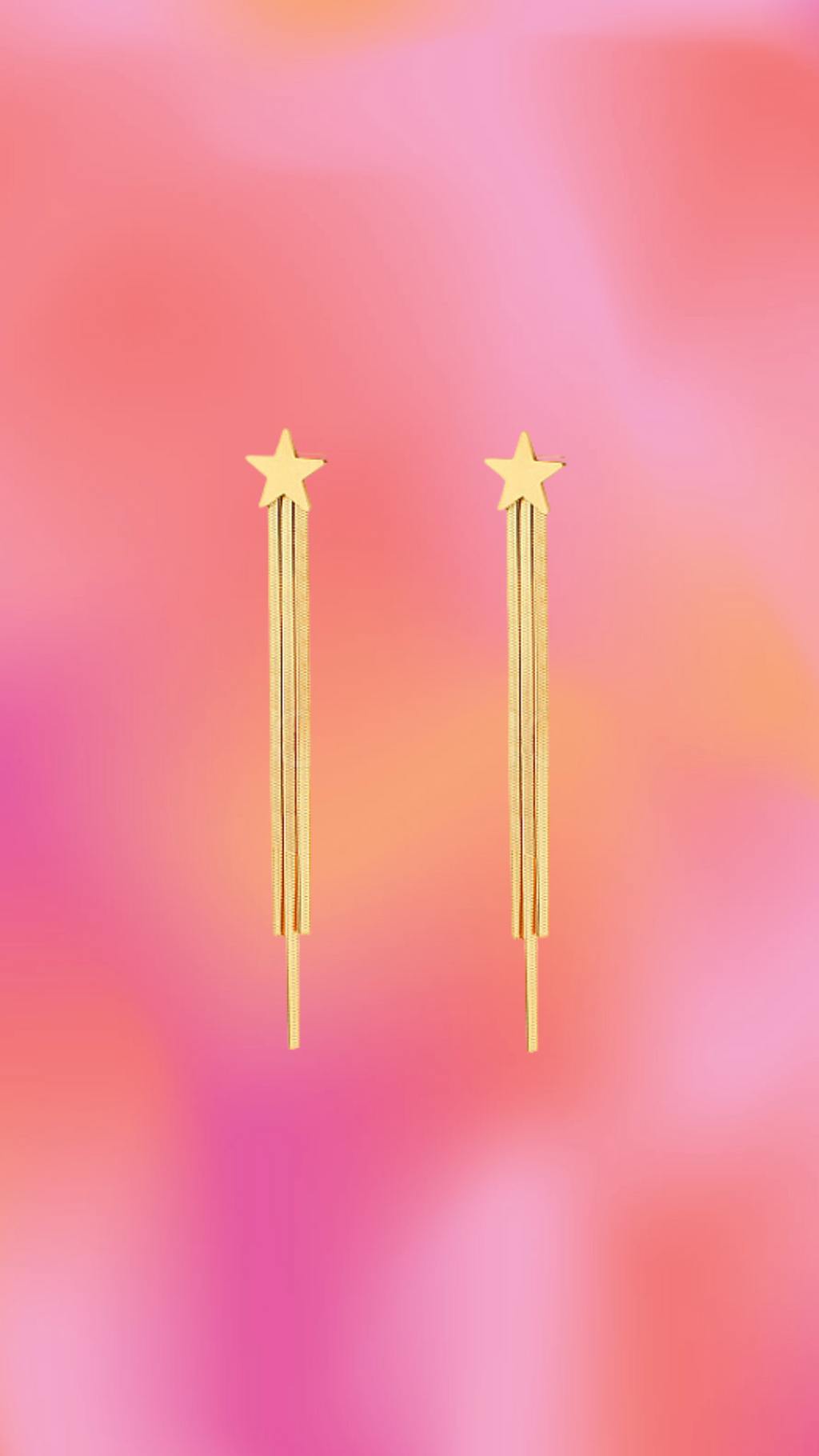Titanium Tassel Star Earrings