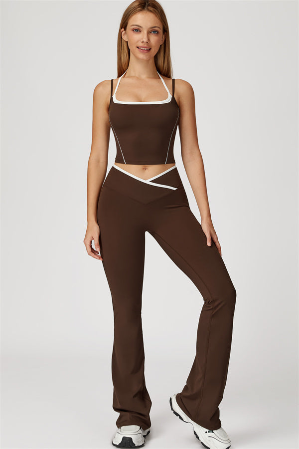 The Radiant Crop Top Flared Leggings 2-Piece Set