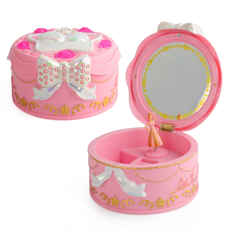 Rotating Ballet Music Box With Makeup Mirror