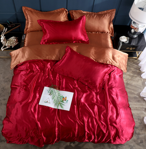 Bed Sheet Quilt Cover Naked Sleep Cool Silk Single Three Piece Set