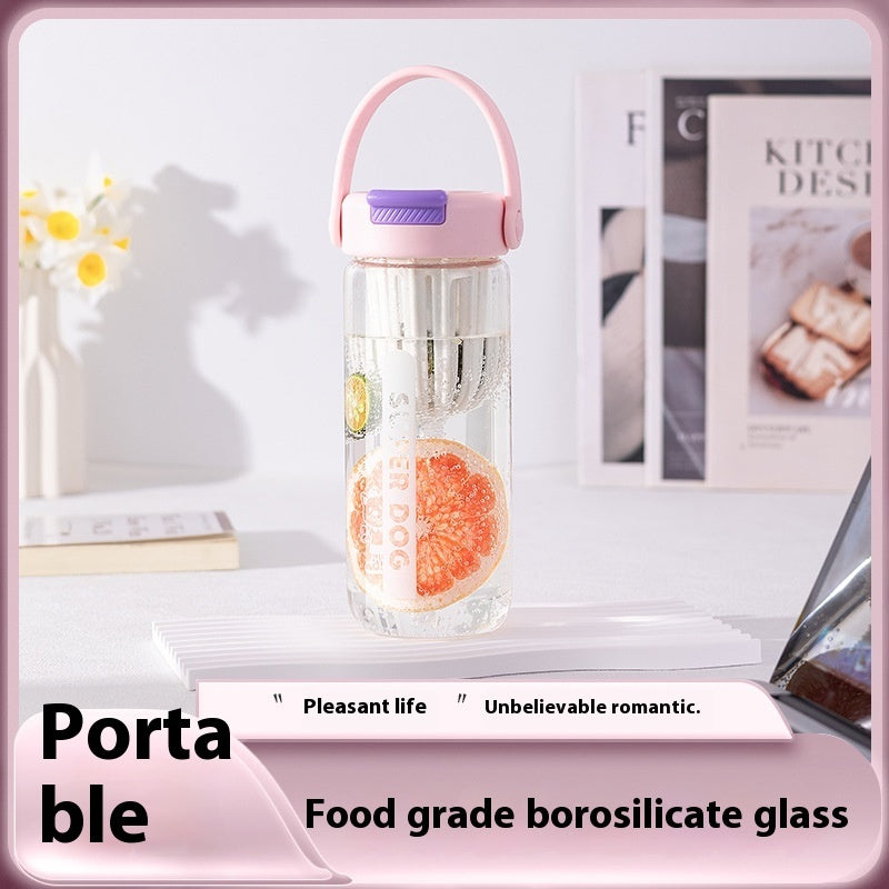 Glass Simple And Portable With Straw Cup