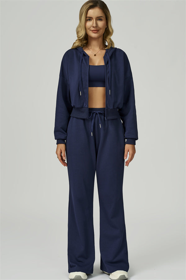 The FlexFit Crop Hoodie Pants 2-Piece Set