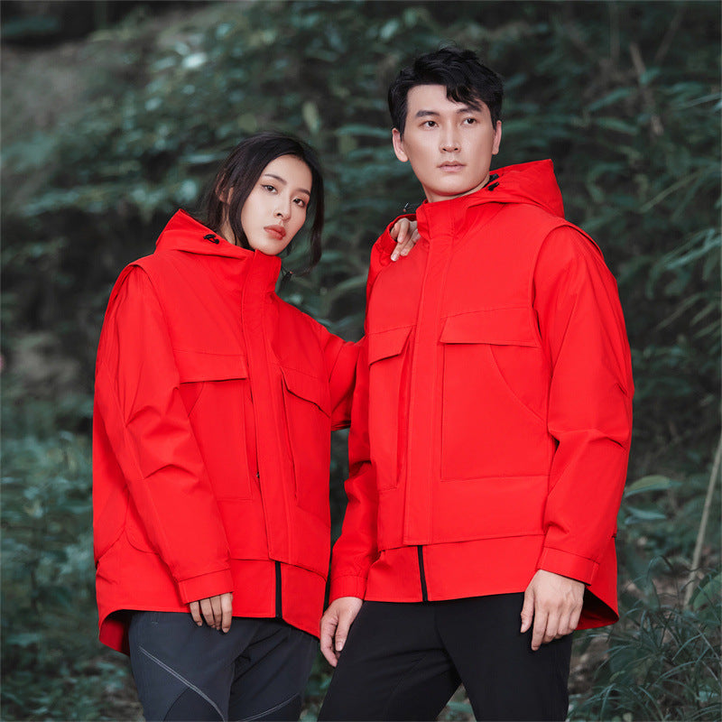 3-in-1 Waterproof Winter Jacket for Men & Women - Removable Down Liner Hooded Windbreaker (5000mm, 90 White Duck Down) - S-6XL