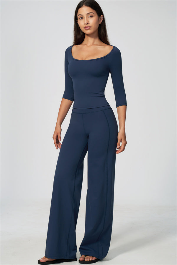 The RiseFit Half-Sleeve T-Shirt Straight Leg Pants 2-Piece Set