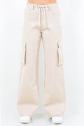 American Bazi Full Size Drawstring Wide Leg Cargo Pants Plus Size