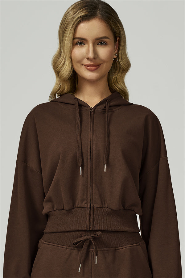 The FlexFit Crop Hoodie Shorts 2-Piece Set