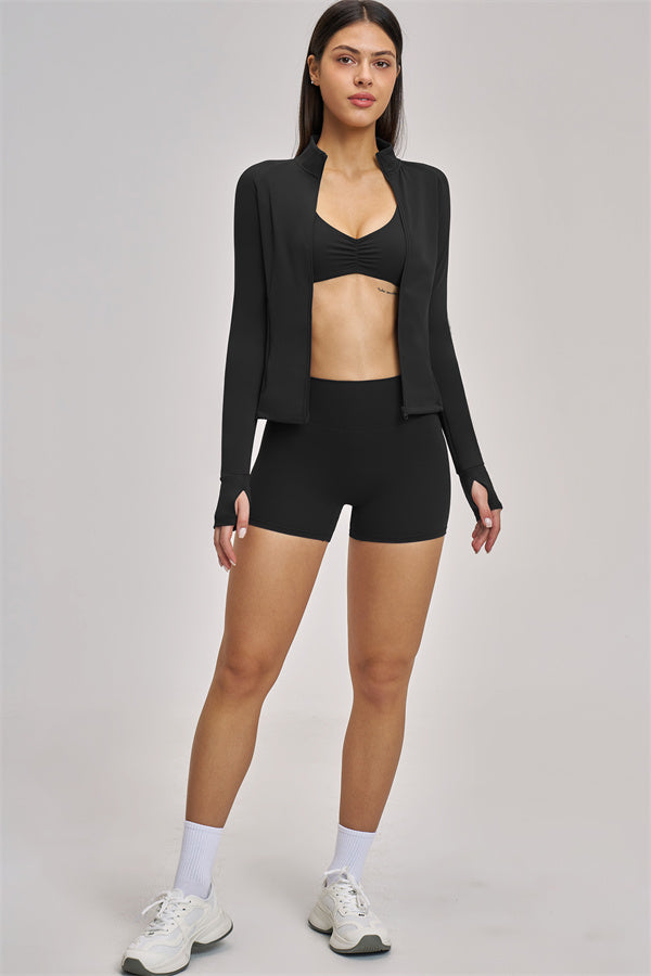The Swoon Jacket Sports Bra Shorts 3-Piece Set