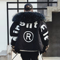 Hooded Cotton Jacket with Fur Collar for Trendy Style