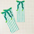Green Stripes & Bow Bookmark