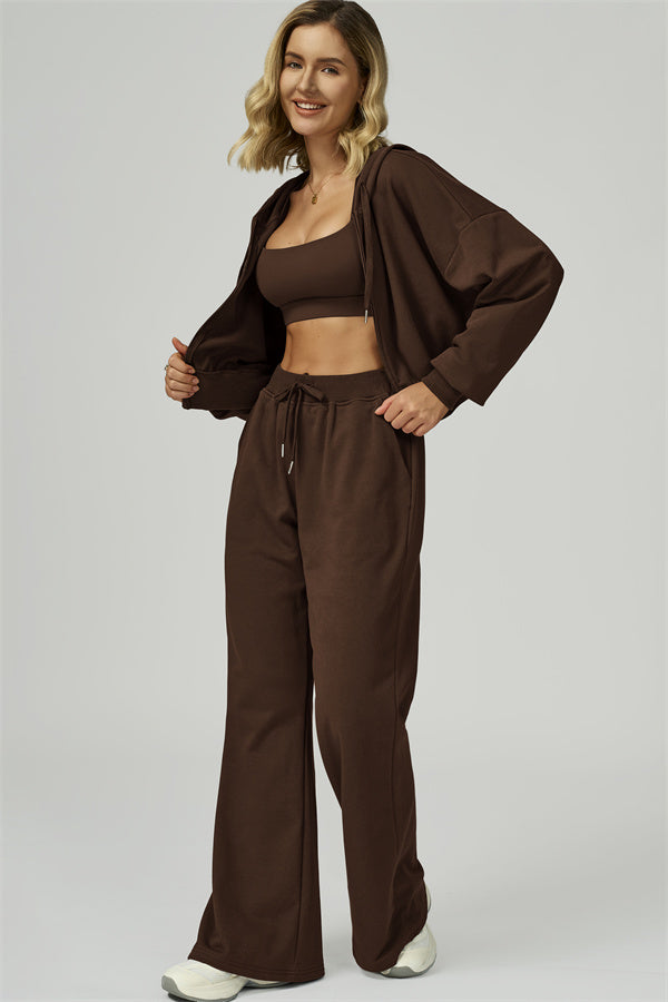 The FlexFit Crop Hoodie Pants 2-Piece Set