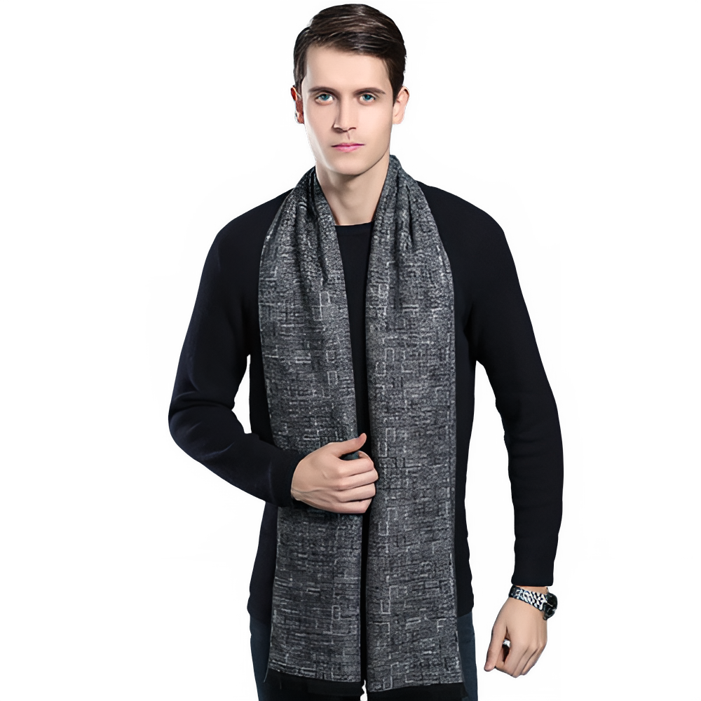 Designer Brand Plaid Men's Cashmere Scarf Winter Warm Scarves Shawls Casual Business Long Wraps Pashmina Christmas Gift for Man