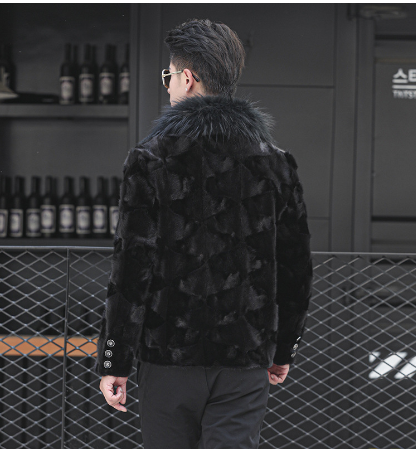 Men's Faux Fur Coat, Trendy Mid-Length Fashion Jacket