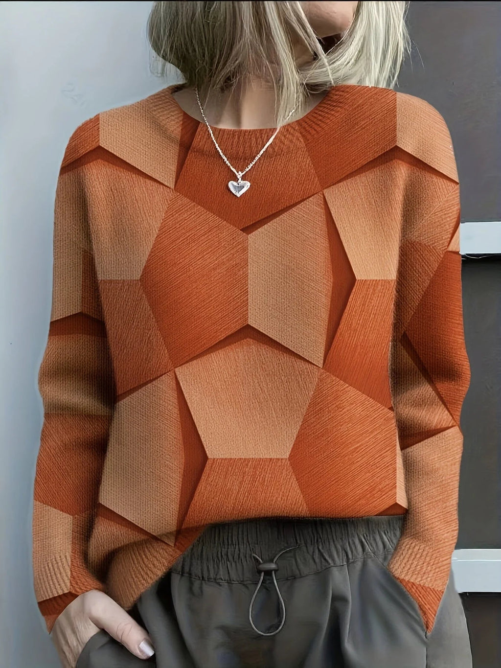 3D Digital Print Flannel Christmas Women's Round Neck Sweatshirt Autumn Winter