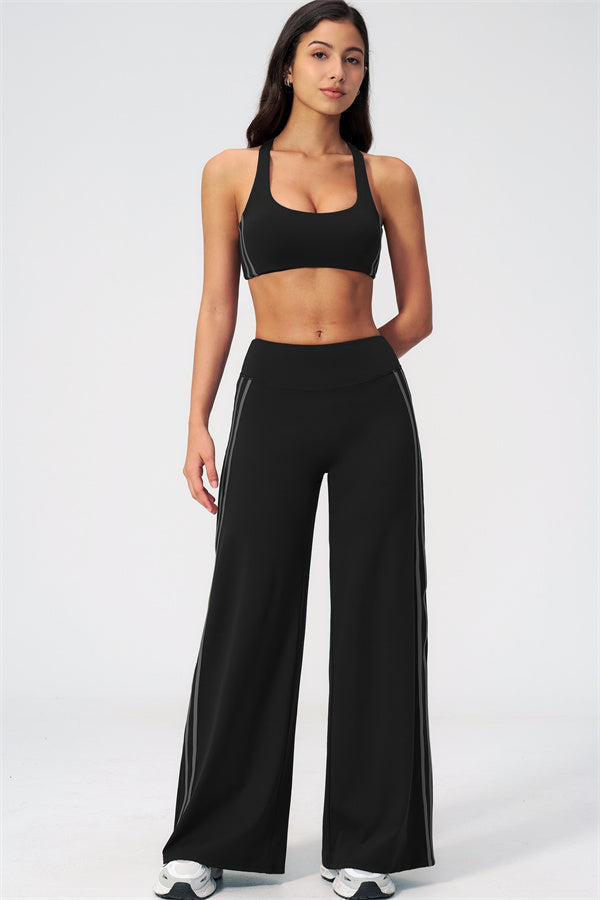 The Evoke Racerback Sports Bra Straight Leg Pants 2-Piece Set