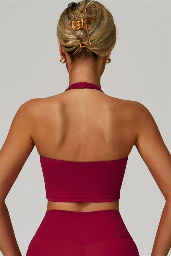 The Seraphine Halter Crop Top Leggings 2-Piece Set