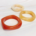 Modern Retro Sculpted Square Resin Bangle