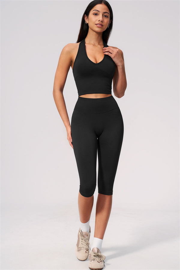 The New Allure Halter Top Capri Leggings 2-Piece Set