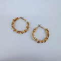 40mm Twisted Metal Design Hoop Earrings