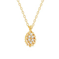 Lace Vase S925 Silver Plated 14K Gold White Zirconium Necklace