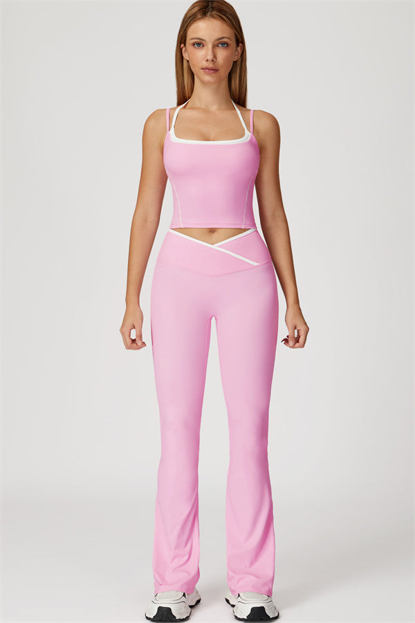 The Radiant Crop Top Flared Leggings 2-Piece Set