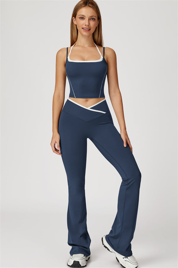 The Radiant Crop Top Flared Leggings 2-Piece Set