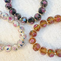 Vintage Rose Glass Bead Stretch Bracelet – Elegant