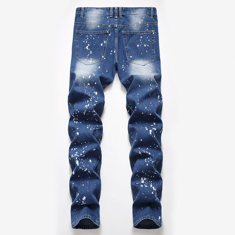 Men's Ripped Denim Jeans - Summer Casual Straight Fit