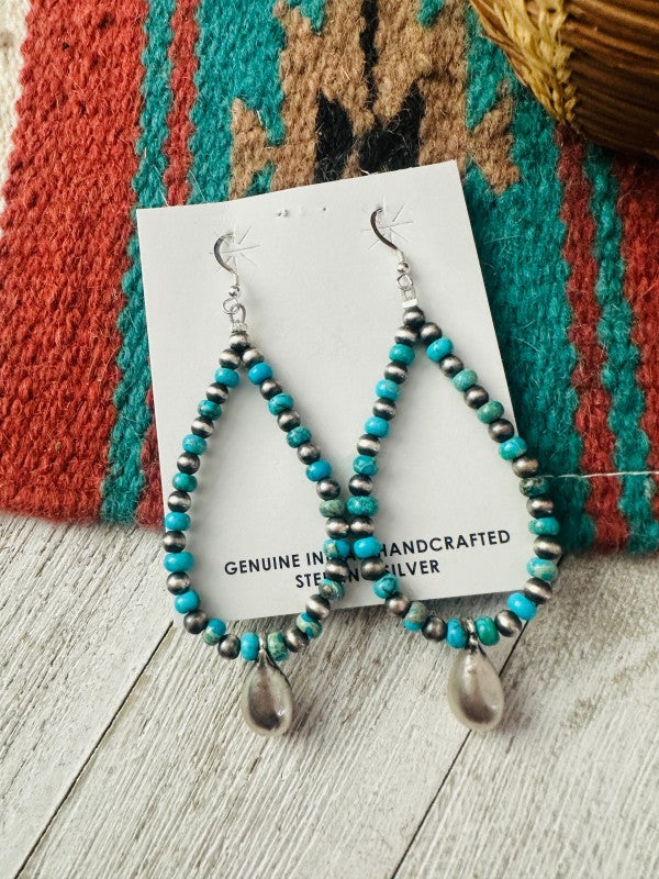 Navajo Turquoise & Sterling Silver Pearl Beaded Ho